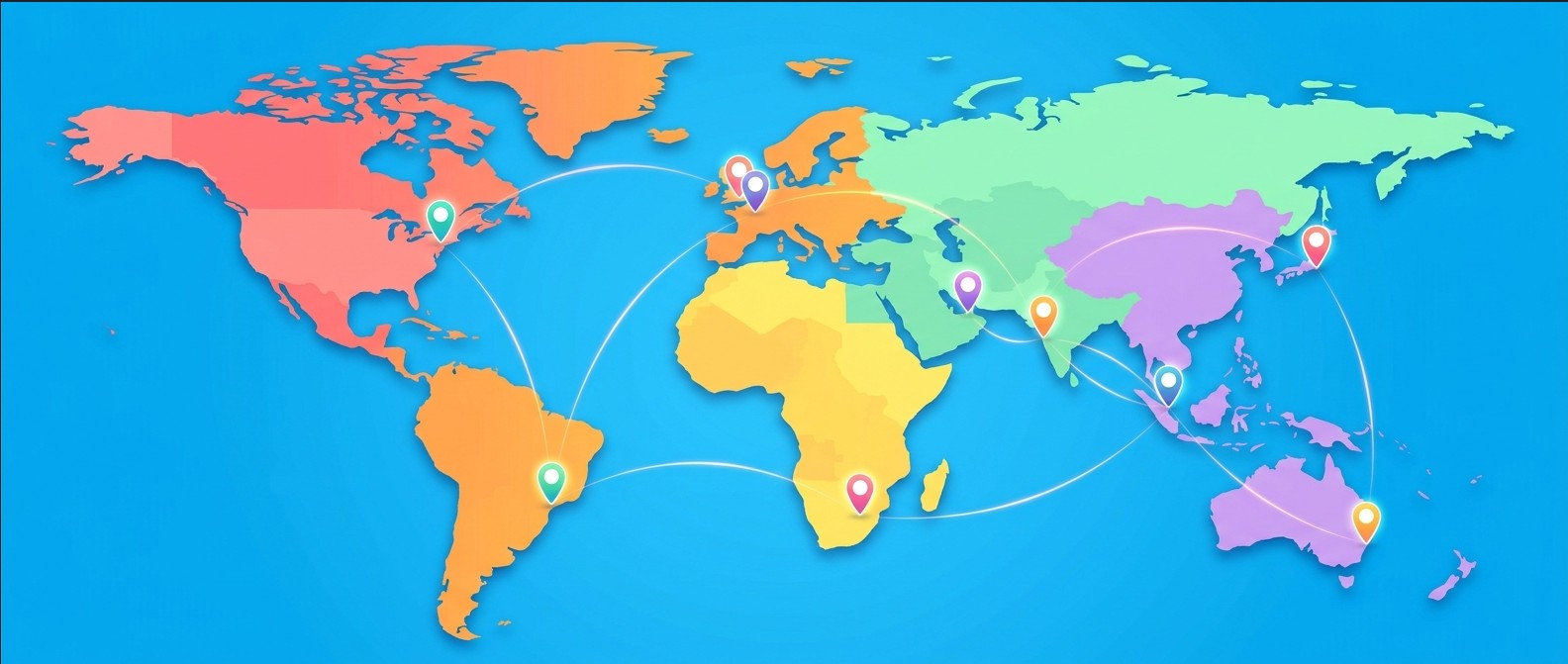 World map showing Pixelmate Exhibition client locations across 29 countries